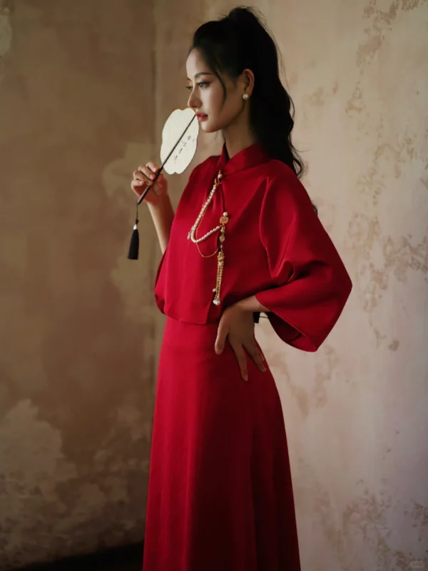 中式禮服，中式旗袍，露背旗袍 (2)