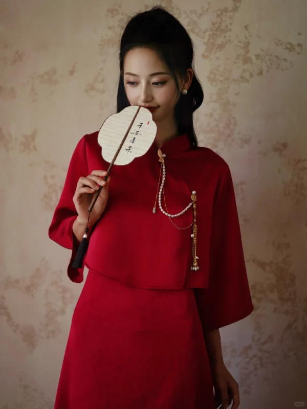 中式禮服，中式旗袍，露背旗袍 (3)