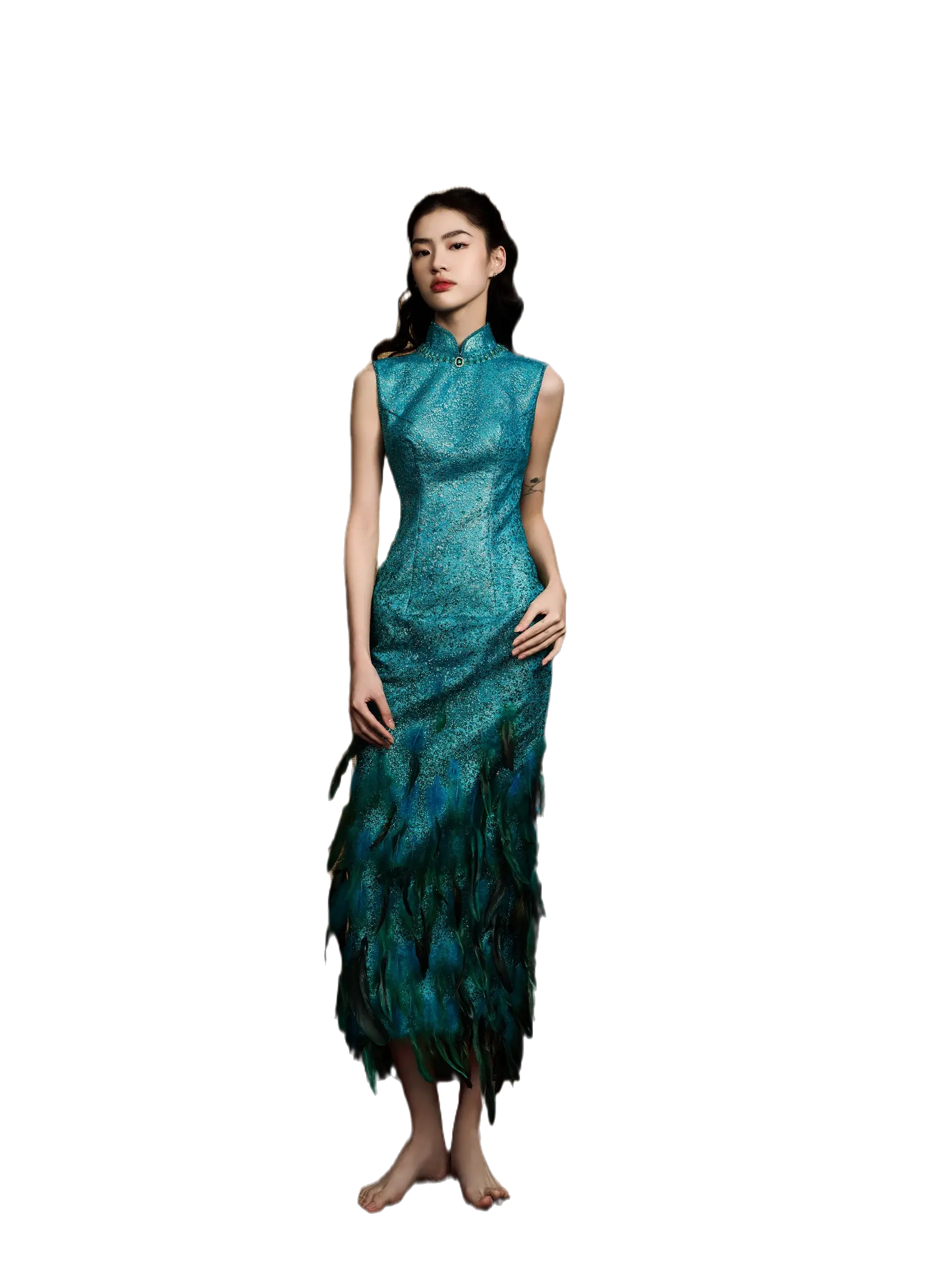 中式禮服, 中式旗袍, 露背旗袍 -prod02